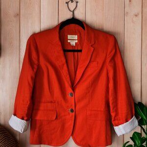 J. Crew Schoolboy Orange Linen Blazer